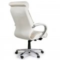Руководительское кресло CHAIRMAN СН-420 белая кожа вид сзади