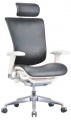 Кресло директора Leather Черная кожа/серый пластик