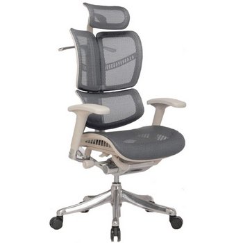 Ортопедическое кресло руководителя HFYM 01-G Серая сетка/серый каркас